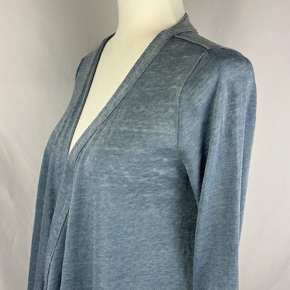 Soft Surroundings Blue Waterfall Open Front Drape Cardigan Sweater Womens XS - Picture 5 of 11